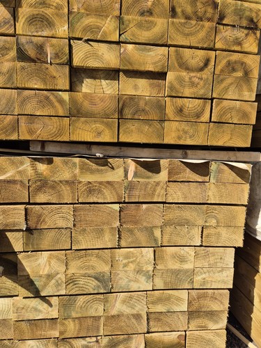 Green treated railway sleepers - treated,